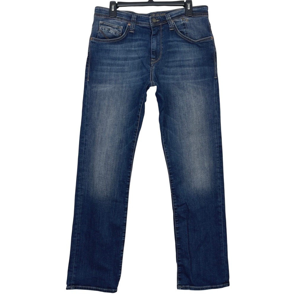 Mavi Matt Relaxed Straight Mens 31x32‎ Stretch Cotton Medium Wash Blue Jeans Zip